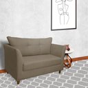 Ver imagem 2 de Namoradeira Decorativa Isis Pés Trapézio Suede Capuccino - DS Estofados