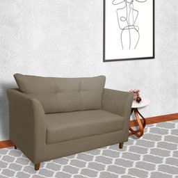 Namoradeira Decorativa Isis Pés Trapézio Suede Capuccino - DS Estofados - 2