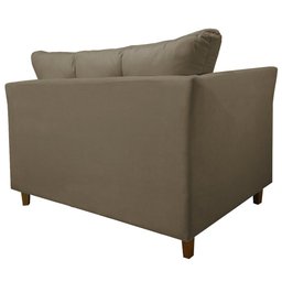 Namoradeira Decorativa Isis Pés Trapézio Suede Capuccino - DS Estofados - 4