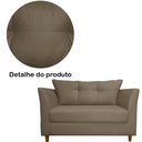 Ver imagem 5 de Namoradeira Decorativa Isis Pés Trapézio Suede Capuccino - DS Estofados