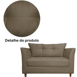 Namoradeira Decorativa Isis Pés Trapézio Suede Capuccino - DS Estofados - 5