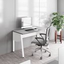 Ver imagem 2 de Estação Trabalho Plataforma Individual com Caixa de Tomadas Pés Cavalete 135cm Industrial Executive Cinza Sagrado E Branco