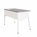 Ver imagem 5 de Estação Trabalho Plataforma Individual com Caixa de Tomadas Pés Cavalete 135cm Industrial Executive Cinza Sagrado E Branco