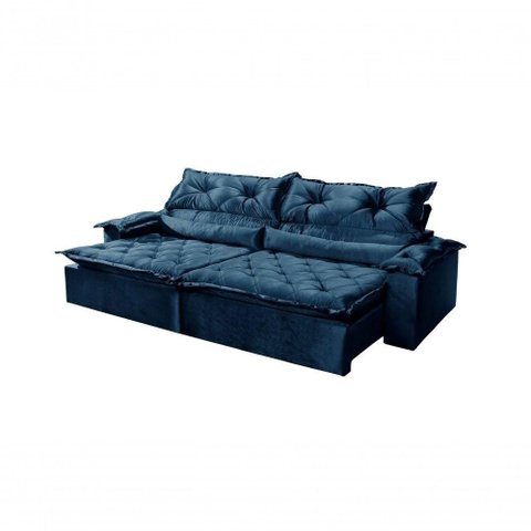 Sofá Sparta Retrátil e Reclinável 200cm - Azul