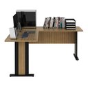 Ver imagem 4 de Mesa de Canto Escritório Office 160x75,4cm Amêndoa/preto