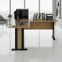 Ver imagem 2 de Mesa de Canto Escritório Office 160x75,4cm Amêndoa/preto
