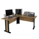 Ver imagem 1 de Mesa de Canto Escritório Office 160x75,4cm Amêndoa/preto