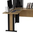 Ver imagem 6 de Mesa de Canto Escritório Office 160x75,4cm Amêndoa/preto