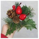 Ver imagem 4 de Kit 12 Ramos Pera Decoração de Natal Artificial com Brilho 16cm