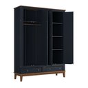 Ver imagem 3 de Guarda Roupa Solteiro Madeira Maciça Rústico 4 Portas 2 Gavetas Azul Petróleo - Apaixone & Decore