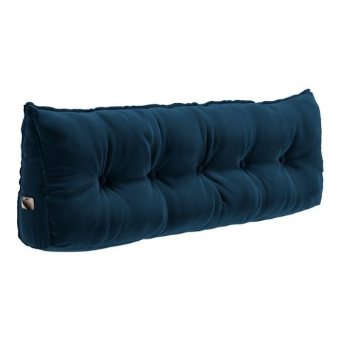 Almofada para Cabeceira Encosto Apoio Lombar Spot 195cm com Porta Celular Veludo - Desk Design Cor
