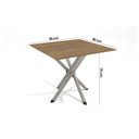 Ver imagem 4 de Conjunto: Mesa Sala Jantar Volga C/ Tampo de Madeira 90cm e 4 Cadeiras Holanda Niquel/nogueira -