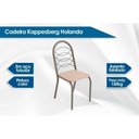 Ver imagem 3 de Conjunto: Mesa Sala Jantar Volga C/ Tampo de Madeira 90cm e 4 Cadeiras Holanda Niquel/nogueira -