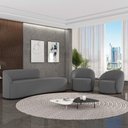 Ver imagem 2 de Sofá 4 Lugares Orgânico 220cm Morgan e 2 Poltronas Lua Suede Grafite D03 - D'Rossi