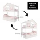 Ver imagem 5 de Beliche Infantil Casinha Dos Sonhos com Varanda 2 Gavetas Madeira Maciça Branco Rosa Megamobília