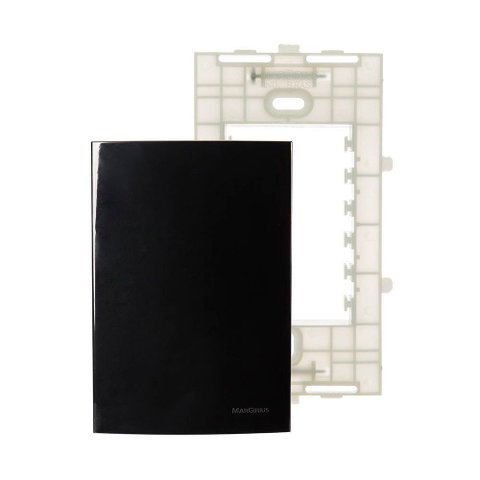Placa Cega com Suporte Margirius Sleek 4x2 Preto Ebony