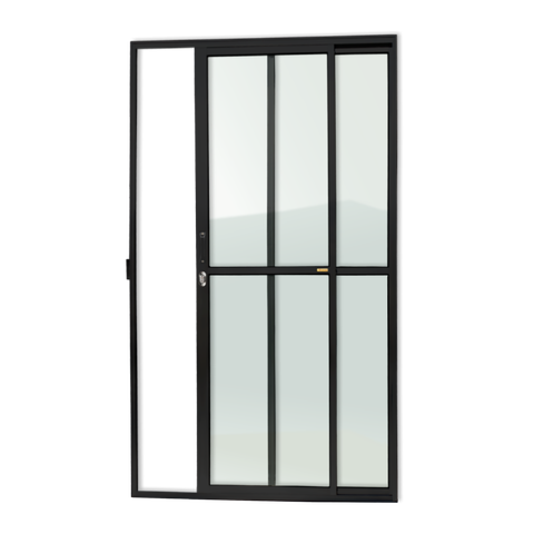 Porta de Correr Alumínio 2F.210 x 120 V.Liso Preto Brimak