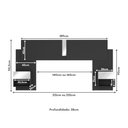 Ver imagem 7 de Cabeceira Casal/Queen com Espelhos e 2 Mesas de Cabeceira 232cm Multimóveis MP4326