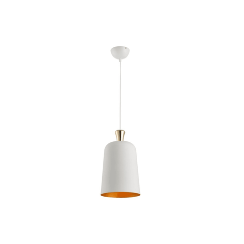 Pendene Avant Bell Aço 1 E27 230MM Branco\/Ouro