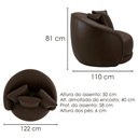 Ver imagem 3 de Poltrona Decorativa Maya Base Giratoria Courino Tcs 721 Moll