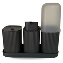 Ver imagem 1 de Kit 3 Peças Usual Banheiro Porta Escova Sabonete Algodão:preto