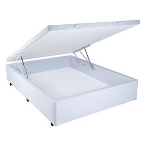 Cama Box Baú Casal Branco Sintetico 138x188x39