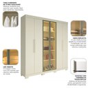 Ver imagem 6 de Guarda-Roupa Casal com 6 Portas com 2 Portas Reflecta com Pés com LED 100% MDF Império