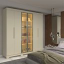 Ver imagem 1 de Guarda-Roupa Casal com 6 Portas com 2 Portas Reflecta com Pés com LED 100% MDF Império
