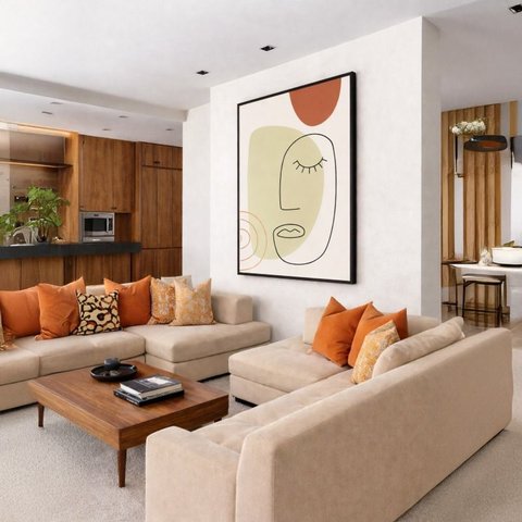 Canvas Posters Minimalista Abstrata 90x60cm Mold Branca