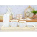 Ver imagem 5 de Kit Higiene Porcelana Bebê Maternidade Poá Cinza Unissex Bancada K066