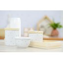 Ver imagem 2 de Kit Higiene Porcelana Bebê Maternidade Poá Cinza Unissex Bancada K066