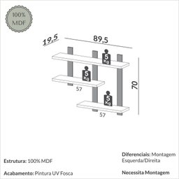 Nicho para Sala de Estar em Mdf Industrial - 3