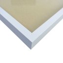 Ver imagem 3 de Quadro Decorativo Caixa Alta com Vidro Abstrato Mármore Branco Gold TaColado Moldura Branca 90 x 60c