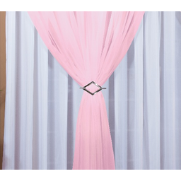 Cortina Voil Com Forro Microfibra Sala E Quarto 6,00 x 2,20 - Branco/Rosa - 2