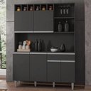 Ver imagem 2 de Kit Rita 130cm Cozinha Compacta com Nichos Cinza - Bela Móveis