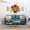 Ver imagem 2 de Quadros Decorativos para Sala  Quarto Mosaico Leão Juda Decoração 5 peças  936