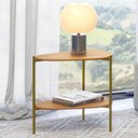 Ver imagem 2 de Mesa Lateral para Sala de Estar Orgânica Industrial 60cm Hagar D03 Freijó - Lyam Decor