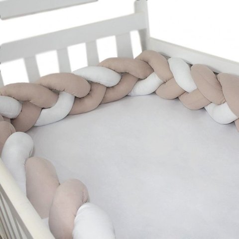 Protetor de Trança para Mini Berço 2,80 Mts - Rosê com Branco