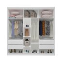 Ver imagem 2 de Guarda Roupa Casal Torino C Espelho 3 Portas de Correr 4 Gavetas MDF Branco-Naturale Bom Pastor