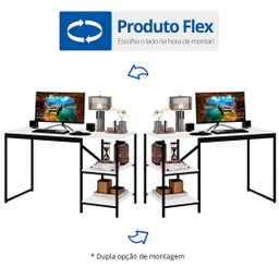 Escrivaninha 2 Prateleiras 130cm Slim Espresso Móveis - 4
