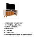 Ver imagem 4 de Rack para TV até 50 Polegadas com Prateleira Turin 1,36 - Off White/Nature