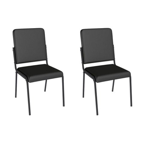 Cadeira Sala de Jantar Genebra 2c129prf Aço Kit 2 Un Preto/ano Preto - Kappesberg