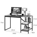Ver imagem 5 de Escrivaninha Mesa Escritório Slim 2 Prateleiras 100% MDF 130cm Industrial Espresso Móveis Preto e Canela Rústico Marrom