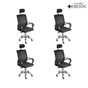 Ver imagem 3 de Kit 4 Cadeiras de Escritório Secretaria Diretor Roma Ergonômica com Apoio de Nuca