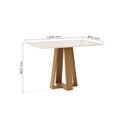 Ver imagem 3 de Mesa de Jantar 4 Lugares 120cm Tampo MDF e Vidro Canto Reto Lisa