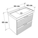 Ver imagem 2 de Gabinete para Banheiro Freijó Isa com Bancada de Mármore Sintético Branco 66 cm