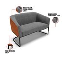 Ver imagem 3 de Namoradeira e 2 Poltronas Industrial Preto Stella Noz/linho D03 - D’Rossi