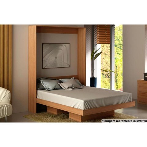 Cama de Casal Multifuncional Articulada Dobrável Cm8016 Amêndoa - Tecno Mobili