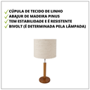 Ver imagem 2 de Abajur Sofia para Quarto Cúpula Tecido de Linho