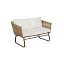 Ver imagem 1 de Sofá de 2 Lugares Área Externa Corda Náutica Alumínio Tecido Impermeável Jardim Varanda Piscina